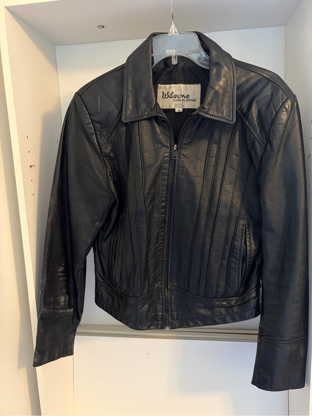 Wilsons Leather Black Women's Zip-Front Leather Jacket